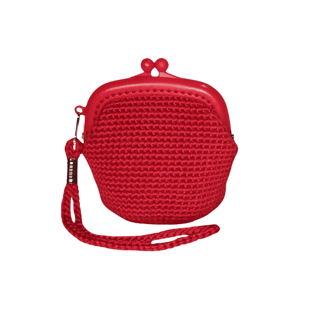 Coin Purse with Plastic Clasp - Red